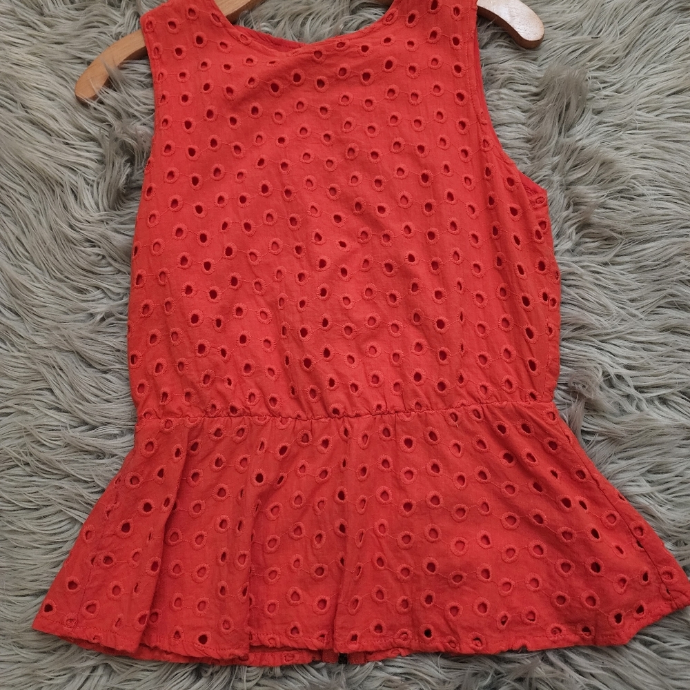 Pim + Larkin Eyelet Peplum Top size S